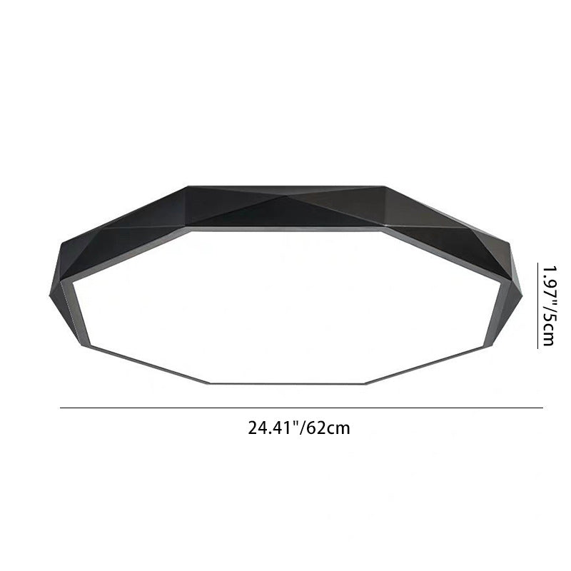Plafonnier LED en forme ronde géométrique minimaliste moderne en fer et acrylique pour salon 