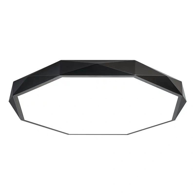 Plafonnier LED en forme ronde géométrique minimaliste moderne en fer et acrylique pour salon 