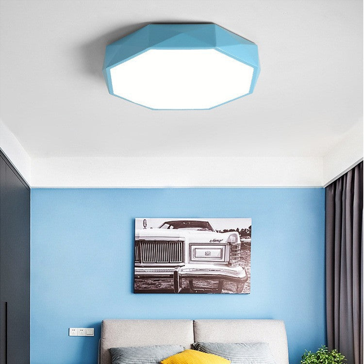 Plafonnier LED en forme ronde géométrique minimaliste moderne en fer et acrylique pour salon 