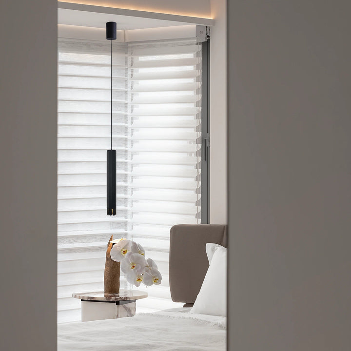 Lustre à LED en aluminium avec cylindre pétale relevable minimaliste moderne pour salle à manger 