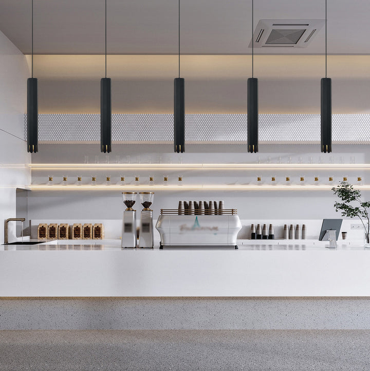 Lustre à LED en aluminium avec cylindre pétale relevable minimaliste moderne pour salle à manger 