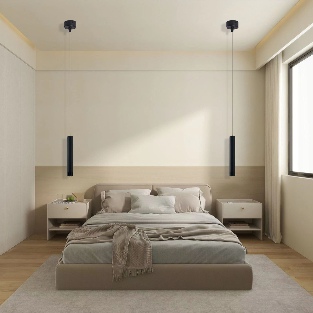 Lustre à LED en aluminium avec cylindre pétale relevable minimaliste moderne pour salle à manger 