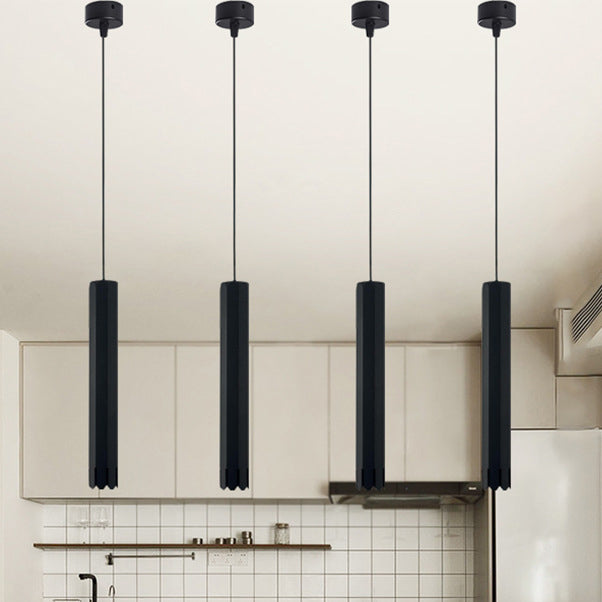 Lustre à LED en aluminium avec cylindre pétale relevable minimaliste moderne pour salle à manger 