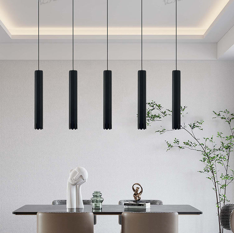 Lustre à LED en aluminium avec cylindre pétale relevable minimaliste moderne pour salle à manger 