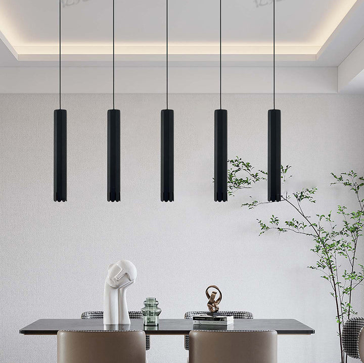 Modern Minimalist Liftable Petal Cylinder Aluminum Track LED Pendant Light For Dining Room