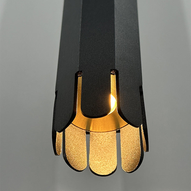 Lustre à LED en aluminium avec cylindre pétale relevable minimaliste moderne pour salle à manger 