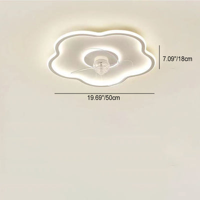 Ventilateur de plafond à LED en forme de fleur minimaliste moderne en fer et acrylique pour chambre 