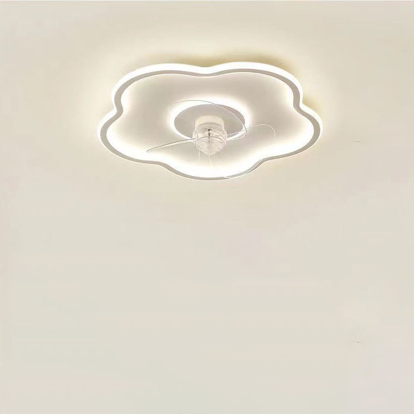 Moderner minimalistischer Deckenventilator mit Blumenform aus Eisen und Acryl mit LED-Deckenleuchte für das Schlafzimmer 