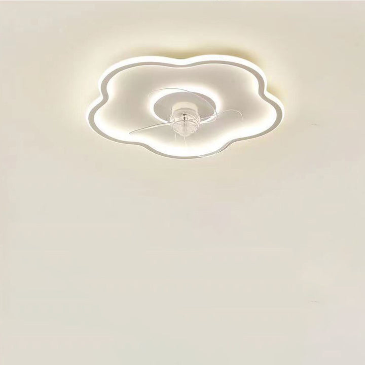 Moderner minimalistischer Deckenventilator mit Blumenform aus Eisen und Acryl mit LED-Deckenleuchte für das Schlafzimmer 
