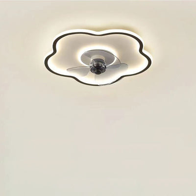 Ventilateur de plafond à LED en forme de fleur minimaliste moderne en fer et acrylique pour chambre 