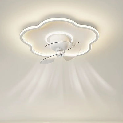 Ventilateur de plafond à LED en forme de fleur minimaliste moderne en fer et acrylique pour chambre 
