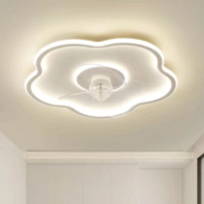 Ventilateur de plafond à LED en forme de fleur minimaliste moderne en fer et acrylique pour chambre 