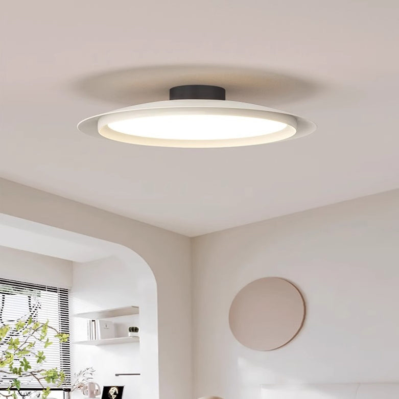 Plafonnier LED semi-encastré en fer et acrylique en forme de chapeau de pêcheur japonais traditionnel pour salon 