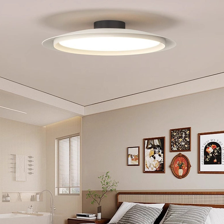Plafonnier LED semi-encastré en fer et acrylique en forme de chapeau de pêcheur japonais traditionnel pour salon 