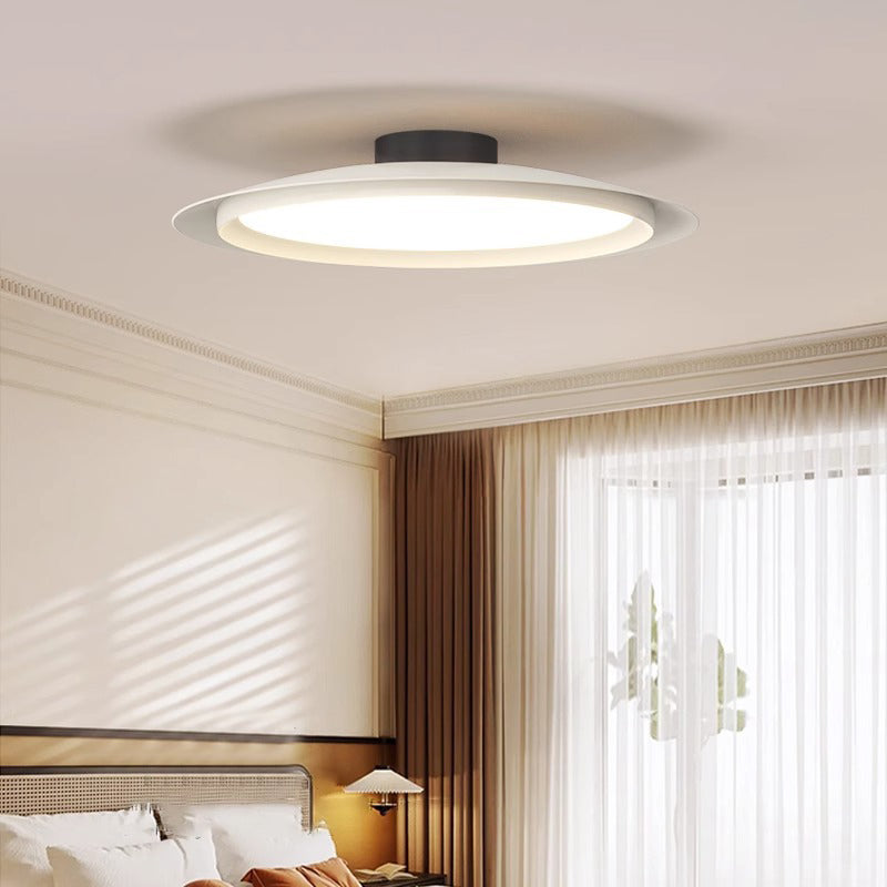 Plafonnier LED semi-encastré en fer et acrylique en forme de chapeau de pêcheur japonais traditionnel pour salon 