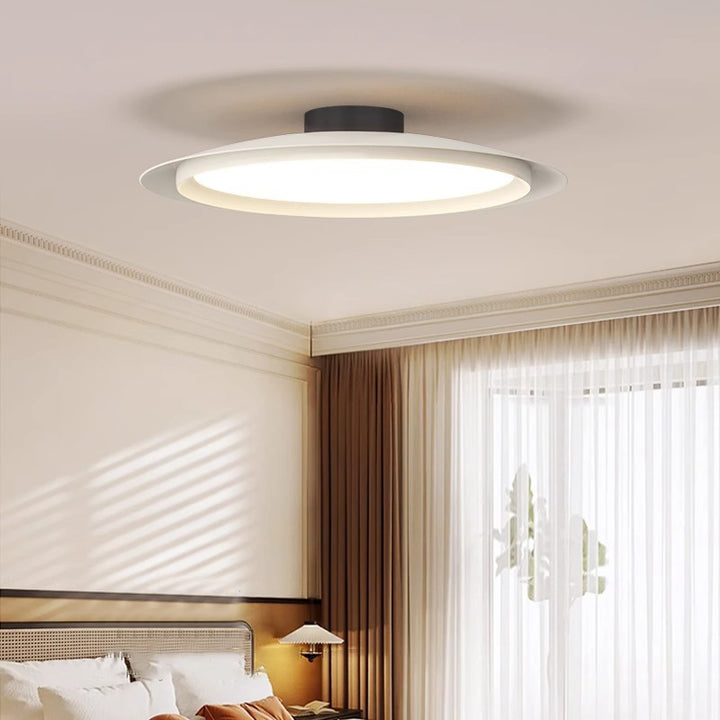 Traditionelle japanische Fischerhutform Eisen Acryl LED Deckenleuchte für das Wohnzimmer 