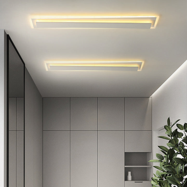 Plafonnier LED en fer acrylique à bande longue de simplicité moderne pour salon 