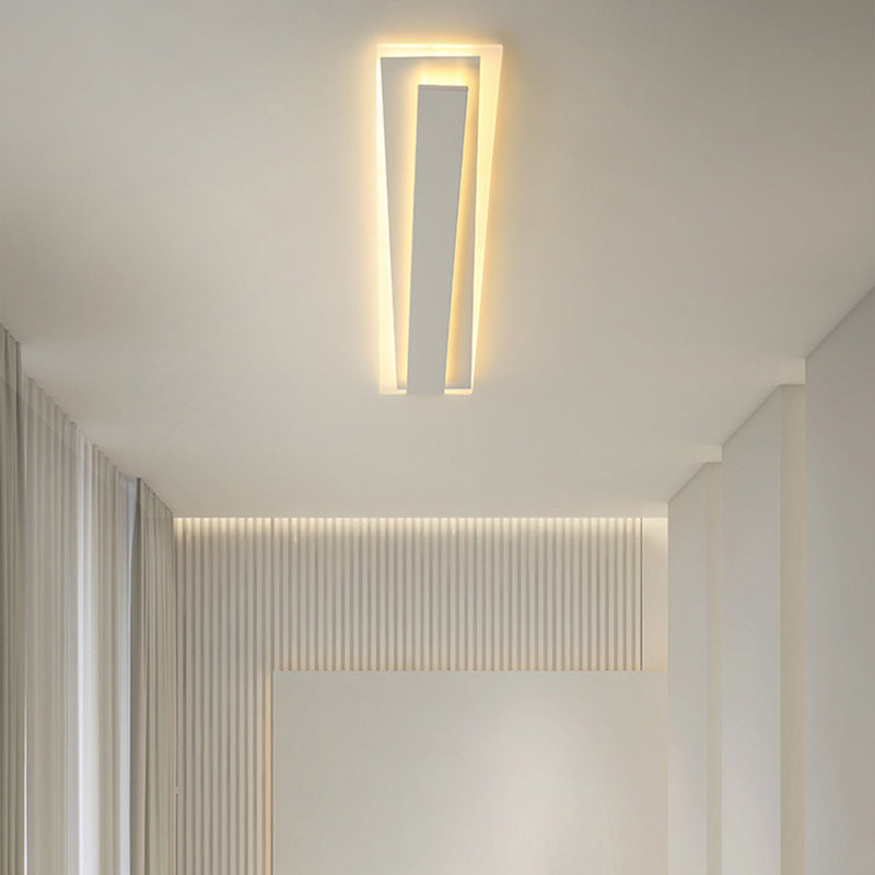 Plafonnier LED en fer acrylique à bande longue de simplicité moderne pour salon 