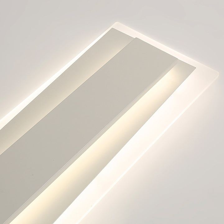 Plafonnier LED en fer acrylique à bande longue de simplicité moderne pour salon 