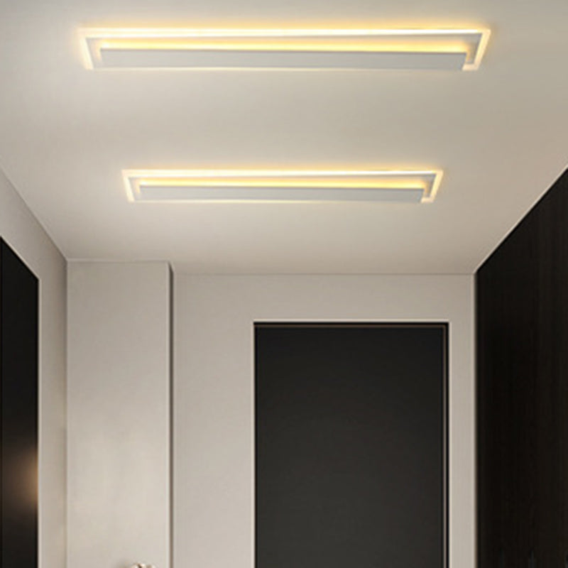 Plafonnier LED en fer acrylique à bande longue de simplicité moderne pour salon 