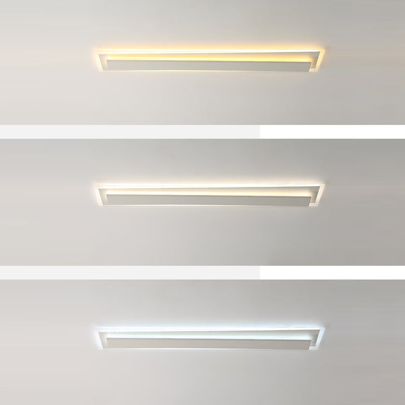 Plafonnier LED en fer acrylique à bande longue de simplicité moderne pour salon 