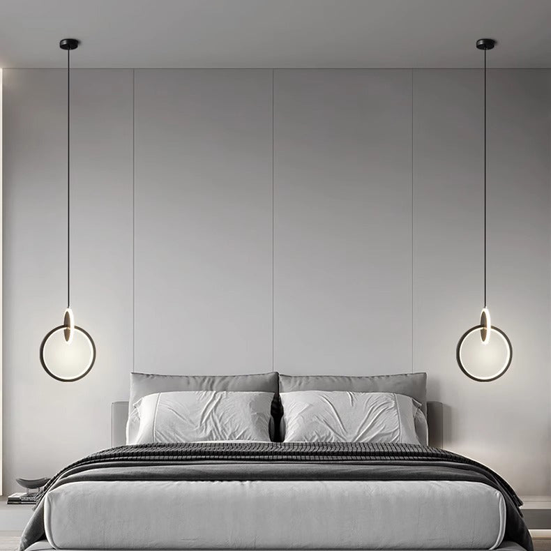 Moderne Luxus Oval Kupfer Ring Kristall Stein LED Anhänger Licht Für Wohnzimmer 