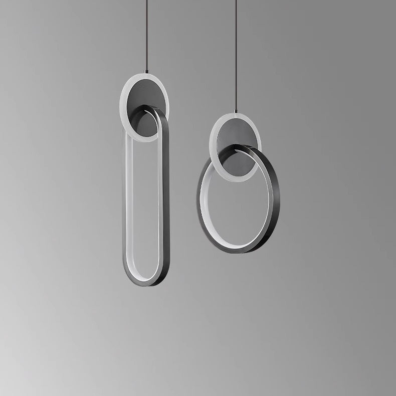 Moderne Luxus Oval Kupfer Ring Kristall Stein LED Anhänger Licht Für Wohnzimmer 