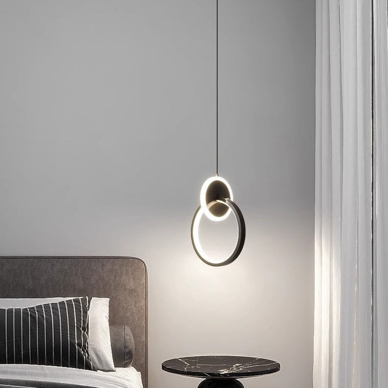 Moderne Luxus Oval Kupfer Ring Kristall Stein LED Anhänger Licht Für Wohnzimmer 
