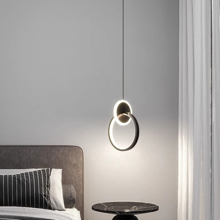 Moderne Luxus Oval Kupfer Ring Kristall Stein LED Anhänger Licht Für Wohnzimmer 