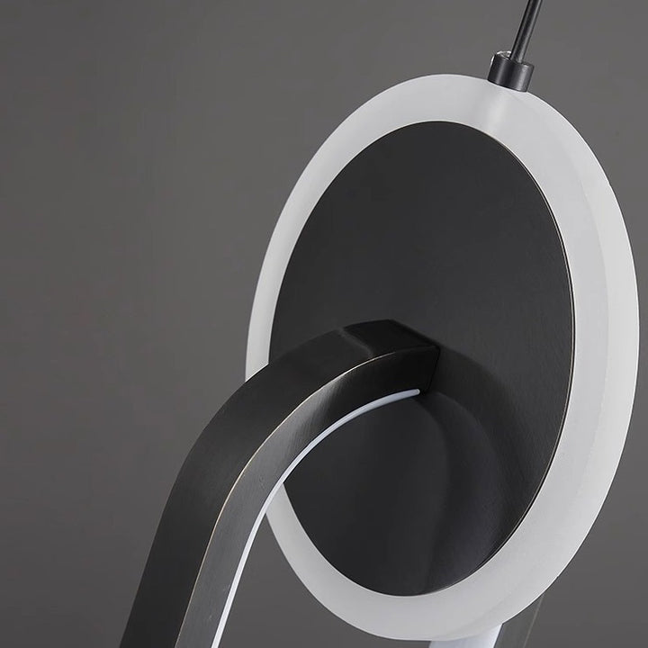 Moderne Luxus Oval Kupfer Ring Kristall Stein LED Anhänger Licht Für Wohnzimmer 