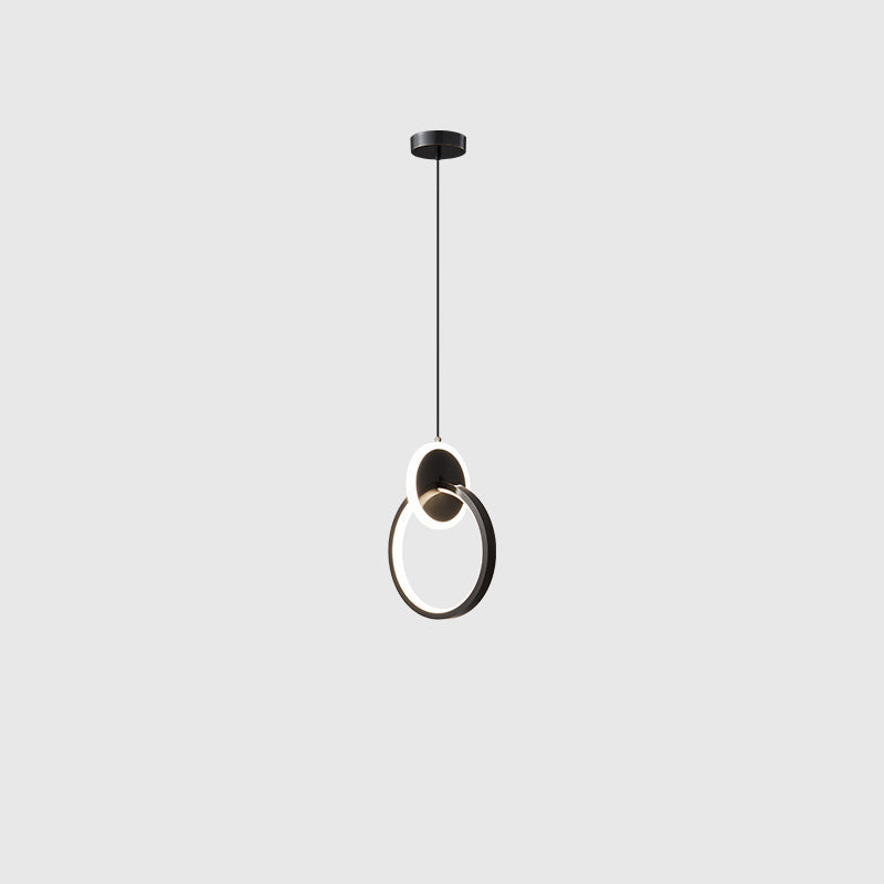Moderne Luxus Oval Kupfer Ring Kristall Stein LED Anhänger Licht Für Wohnzimmer 