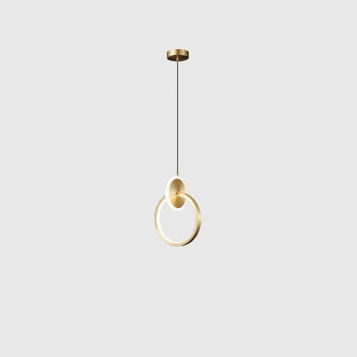 Moderne Luxus Oval Kupfer Ring Kristall Stein LED Anhänger Licht Für Wohnzimmer 
