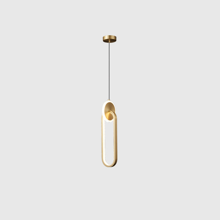 Moderne Luxus Oval Kupfer Ring Kristall Stein LED Anhänger Licht Für Wohnzimmer 