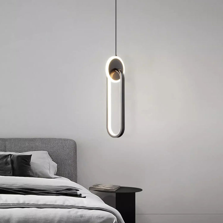 Moderne Luxus Oval Kupfer Ring Kristall Stein LED Anhänger Licht Für Wohnzimmer 
