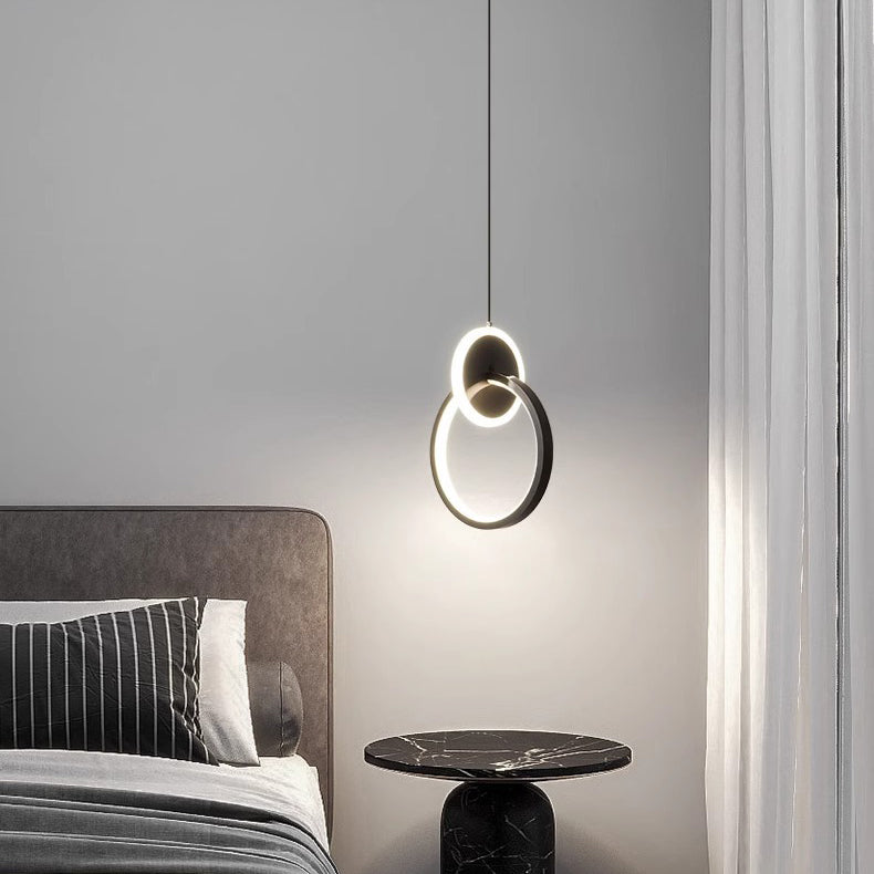 Moderne Luxus Oval Kupfer Ring Kristall Stein LED Anhänger Licht Für Wohnzimmer 