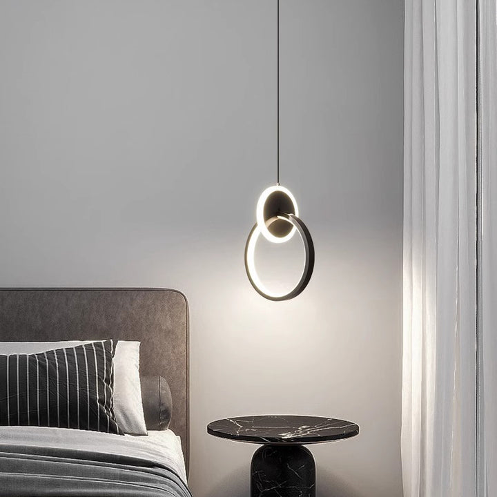 Moderne Luxus Oval Kupfer Ring Kristall Stein LED Anhänger Licht Für Wohnzimmer 