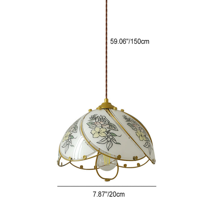 Moderne Art-Déco-Blumen-Hardware-Glas-1-Licht-Pendelleuchte für Wohnzimmer 