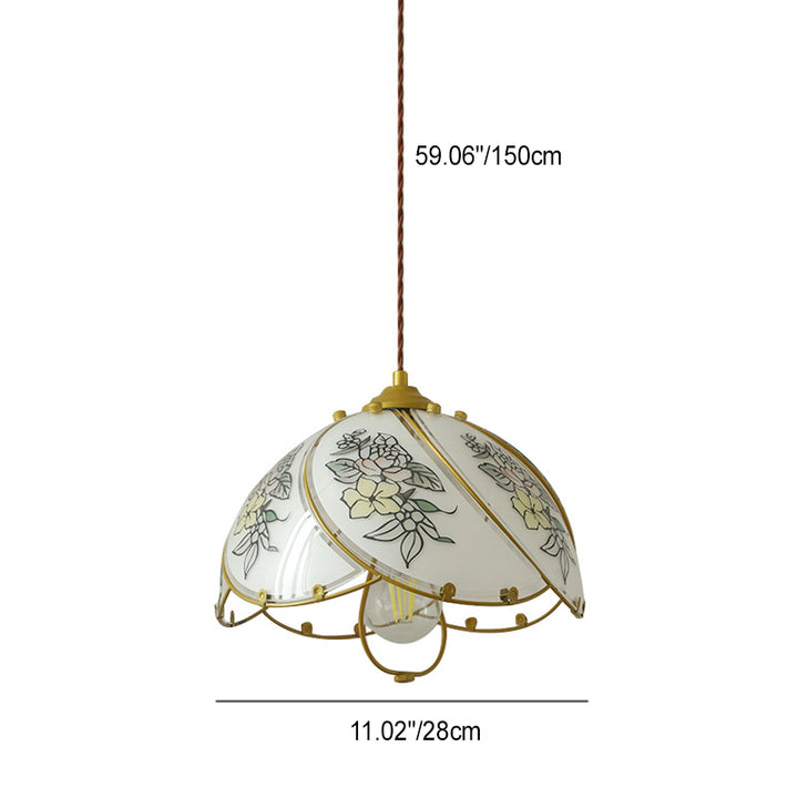 Moderne Art-Déco-Blumen-Hardware-Glas-1-Licht-Pendelleuchte für Wohnzimmer 