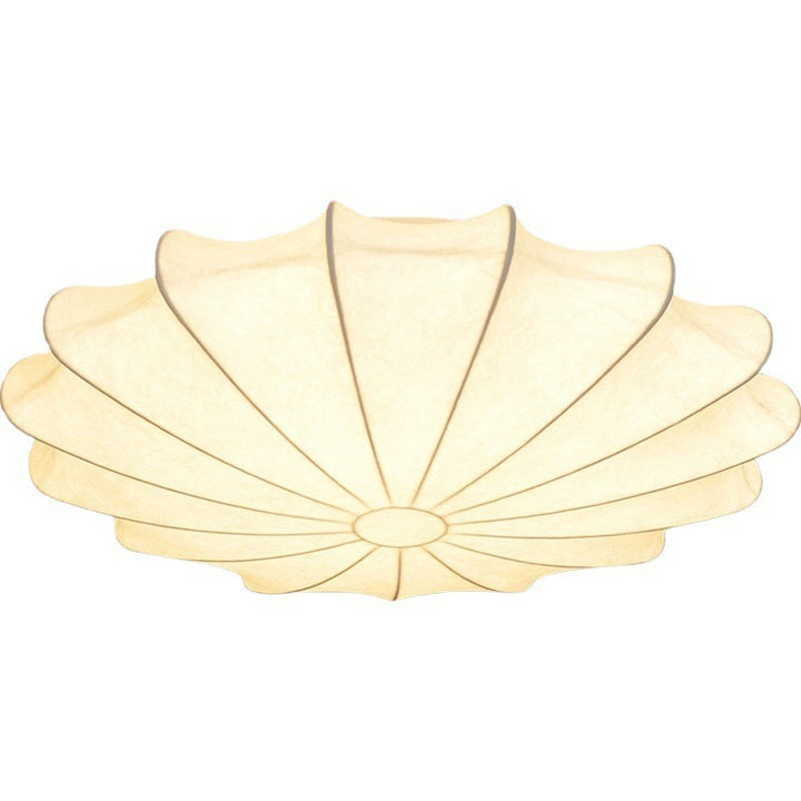 Traditional Japanese Dome Floral Artificial Silk Hardware 1/3-Light Semi-Flush Mount Ceiling Light For Living Room