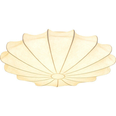 Traditional Japanese Dome Floral Artificial Silk Hardware 1/3-Light Semi-Flush Mount Ceiling Light For Living Room