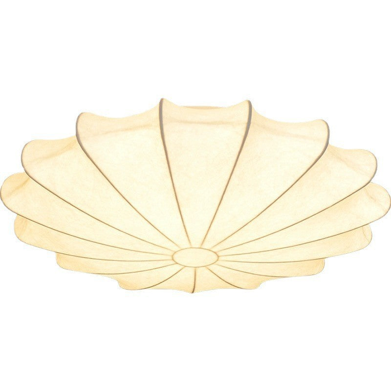 Traditional Japanese Dome Floral Artificial Silk Hardware 1/3-Light Semi-Flush Mount Ceiling Light For Living Room