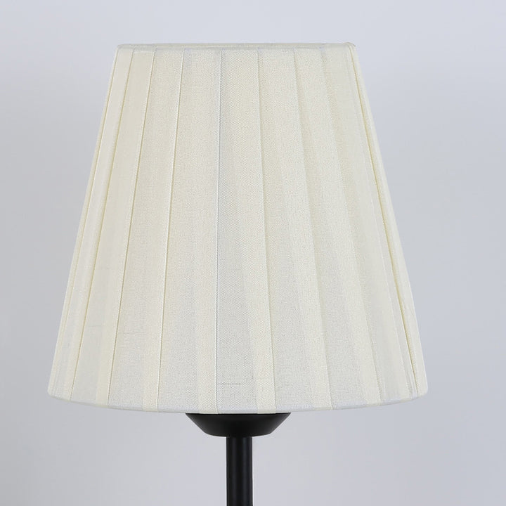 Lampe de Table à 1 Lumière en Tissu Plissé Nordique Contemporain avec Abat-Jour en Fer pour Chambre 
