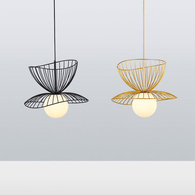 Zeitgenössischer kreativer doppelter Schicht-Strohhut, gestapeltes Hardware-Acryl 1-Licht-Pendelleuchte für Wohnzimmer 