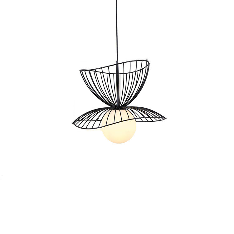 Zeitgenössischer kreativer doppelter Schicht-Strohhut, gestapeltes Hardware-Acryl 1-Licht-Pendelleuchte für Wohnzimmer 