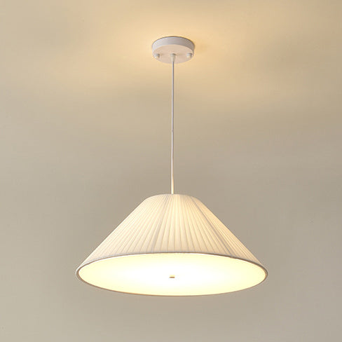 Contemporary Nordic Double Layer Drum Pleated Fabric Iron Acrylic 4/5-Light Pendant Light For Living Room
