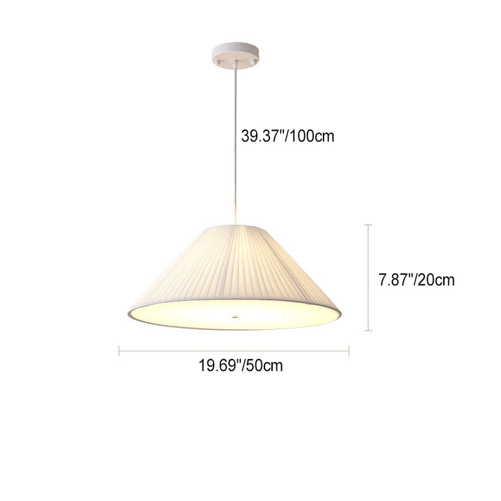 Contemporary Nordic Double Layer Drum Pleated Fabric Iron Acrylic 4/5-Light Pendant Light For Living Room