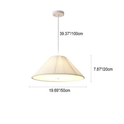 Zeitgenössische nordische Doppelschicht-Trommel plissierter Stoff Eisen Acryl 4/5-Licht Pendelleuchte für das Wohnzimmer 