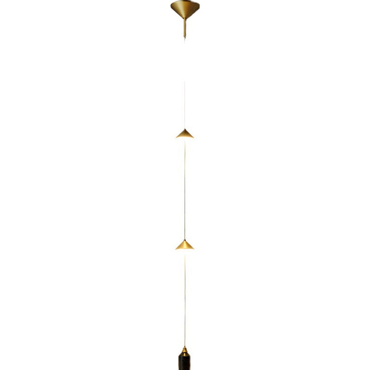 Modern Minimalist Electroplated Marble Strips Iron LED Chandelier For Living Room