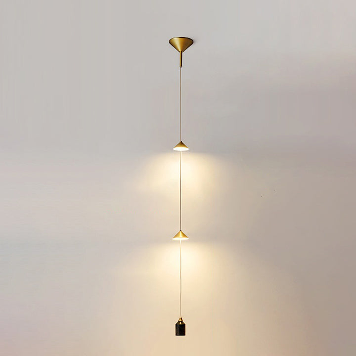 Modern Minimalist Electroplated Marble Strips Iron LED Chandelier For Living Room
