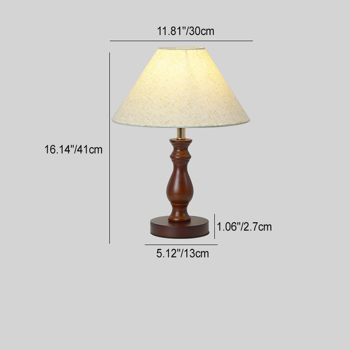 Traditionelle Vintage Trommel Blumenstoff Holz 1-Licht Tischlampe für Wohnzimmer 